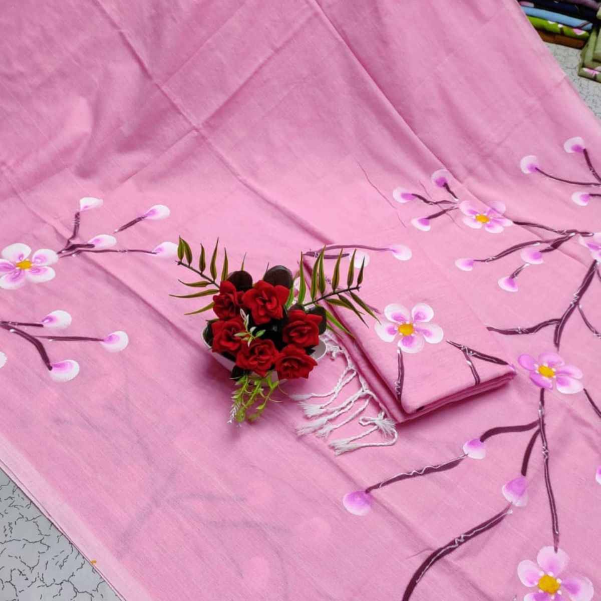 TMR07- Khadi Cotton Brush paint Saree