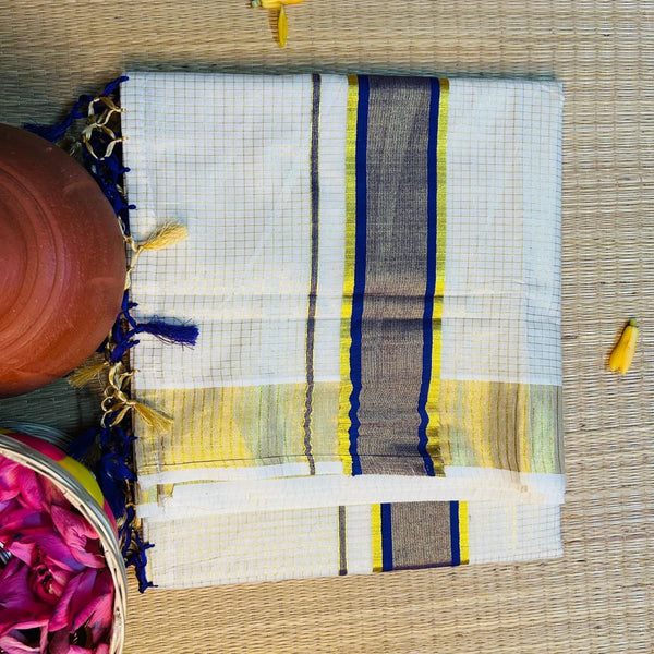 TMR13- Cotton Micro-Check Saree