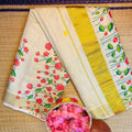 TMR15- Vishu Bloom: Hand-Painted Lotus Tissue Saree