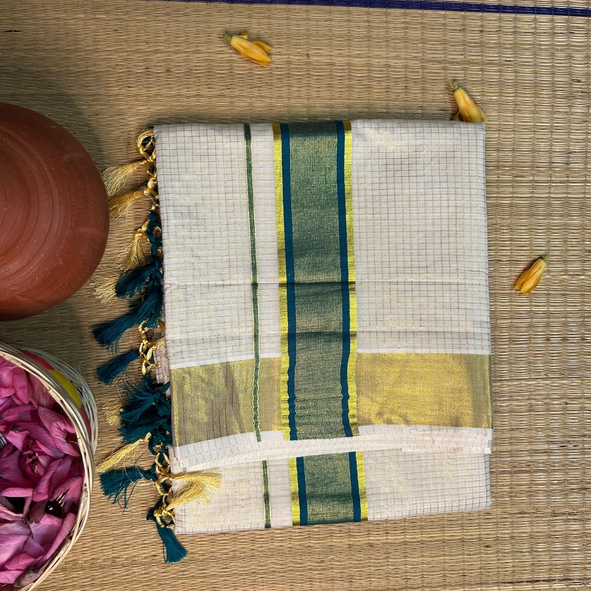 TMR13- Cotton Micro-Check Saree