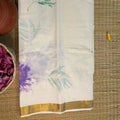 TMR17- Lavender Floral Hand-Painted Cotton Saree