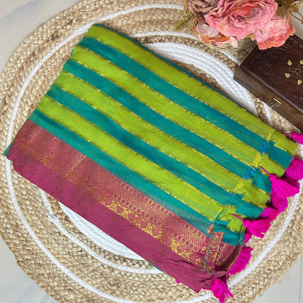 TMR37- Kanchi Border Mul Cotton Saree
