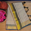 TMR16- Vishu Special: Checkered Kasavu Saree